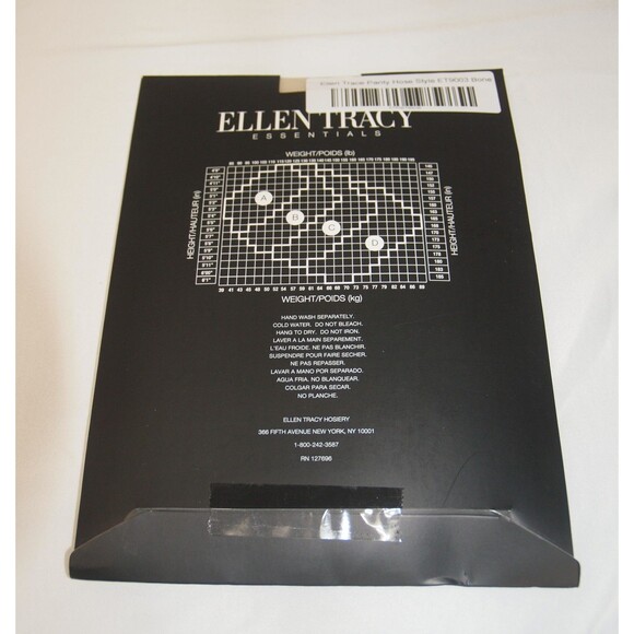 Ellen Tracy Essentials Pantyhose Control Top Ultra Sheer Bone Sz A Style ET9003 - Picture 2 of 2